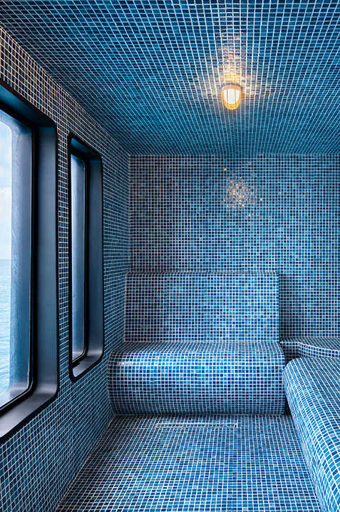 Interior of the traditional Hammam located within the Hermes Galapagos Luxury Cruise.