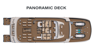 Panoramic deck of the Hermes Galapagos luxury cruise