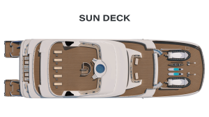 Sun deck of the Hermes Galapagos luxury cruise