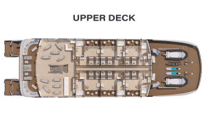 Upper deck of the Hermes Galapagos luxury cruise